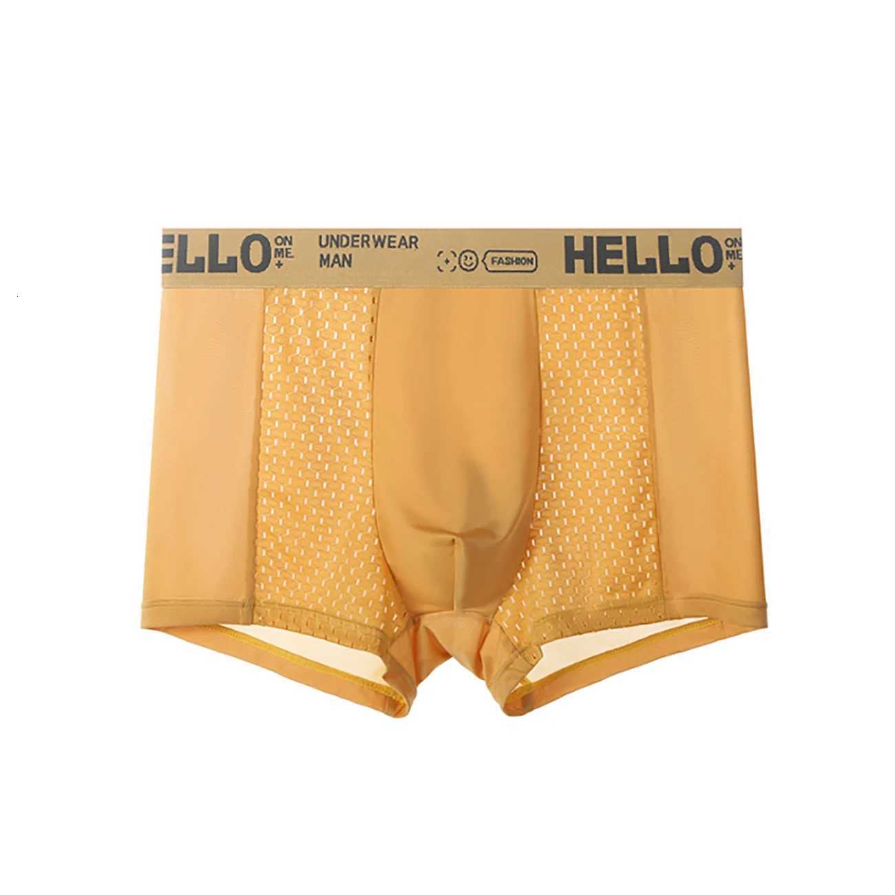 3PCS/LOT Mens Underwear Breathable Mesh Men Underpants Thin Sexy Boxers Men Panties Boxer Shorts Ice Silk W250819