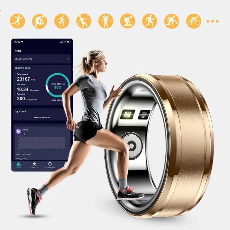 Visiovoy Fashion Smart Ring Heart Rate Body Temperature Sleep Monitor Men Women Rings Sport Tracker IP68 Waterproof For OS IOS W250819