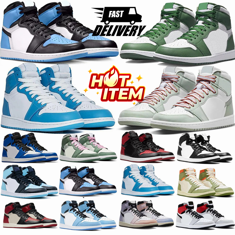 36-47 Basketball Shoes 2025 Men bred Women 1 high Sneakers OG UNC pandas Dark Mocha University Bred Patent Lucky Light Smoke Outdoor use Sports Mens Trainers