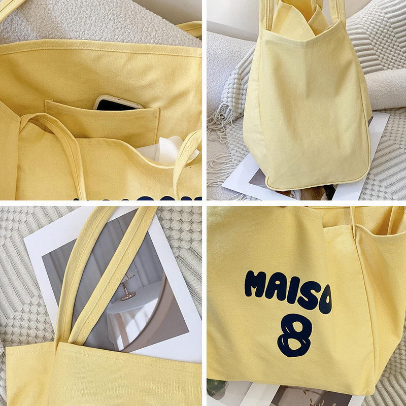 2025 Autumn Dopamine Color Series Canvas Bag Large Capacity Easy Handbag Japanese Handbag Shopping Bag Women's Crossbody Bag Women's Shoulde