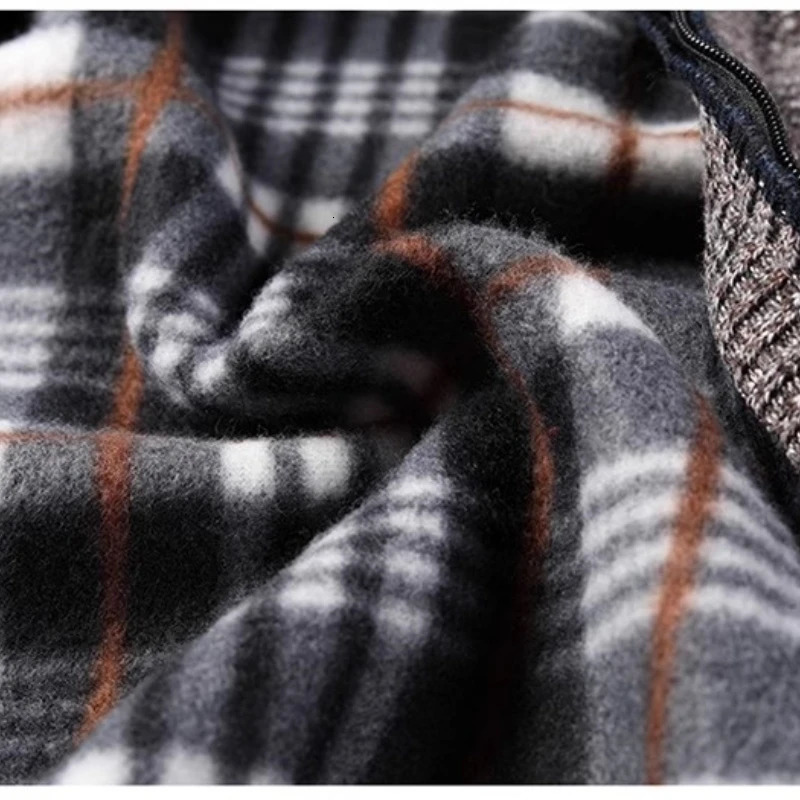 Autumn Winter Knitted Fleece Sweater Men Fashion Slim Fit Cardigan Causal Sweaters Coats Solid Thicken men 250819