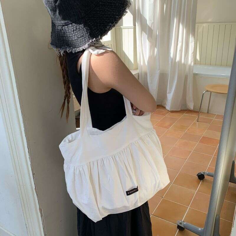 Neighboring Sister Star Same Sweet Style Large Capacity Handbag Texture Girl Shoulder Korean Canvas Bag