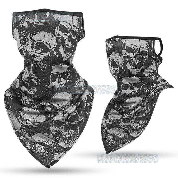 Outdoor Cycling Gear Sun Protection Mens Cover Ice Silk Triangle Scarf Neck Gaiter Skull Motorcycle Fishing Ear Hanging Mask H250819