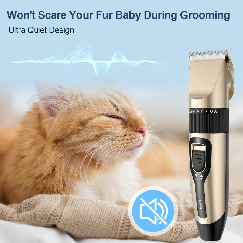Dog Hair Clippers Electrical Pet Dog Clipper Grooming Trimmer Set For Cat Rabbit Cordless USB Rechargeable Pet Shaving Machine 250813
