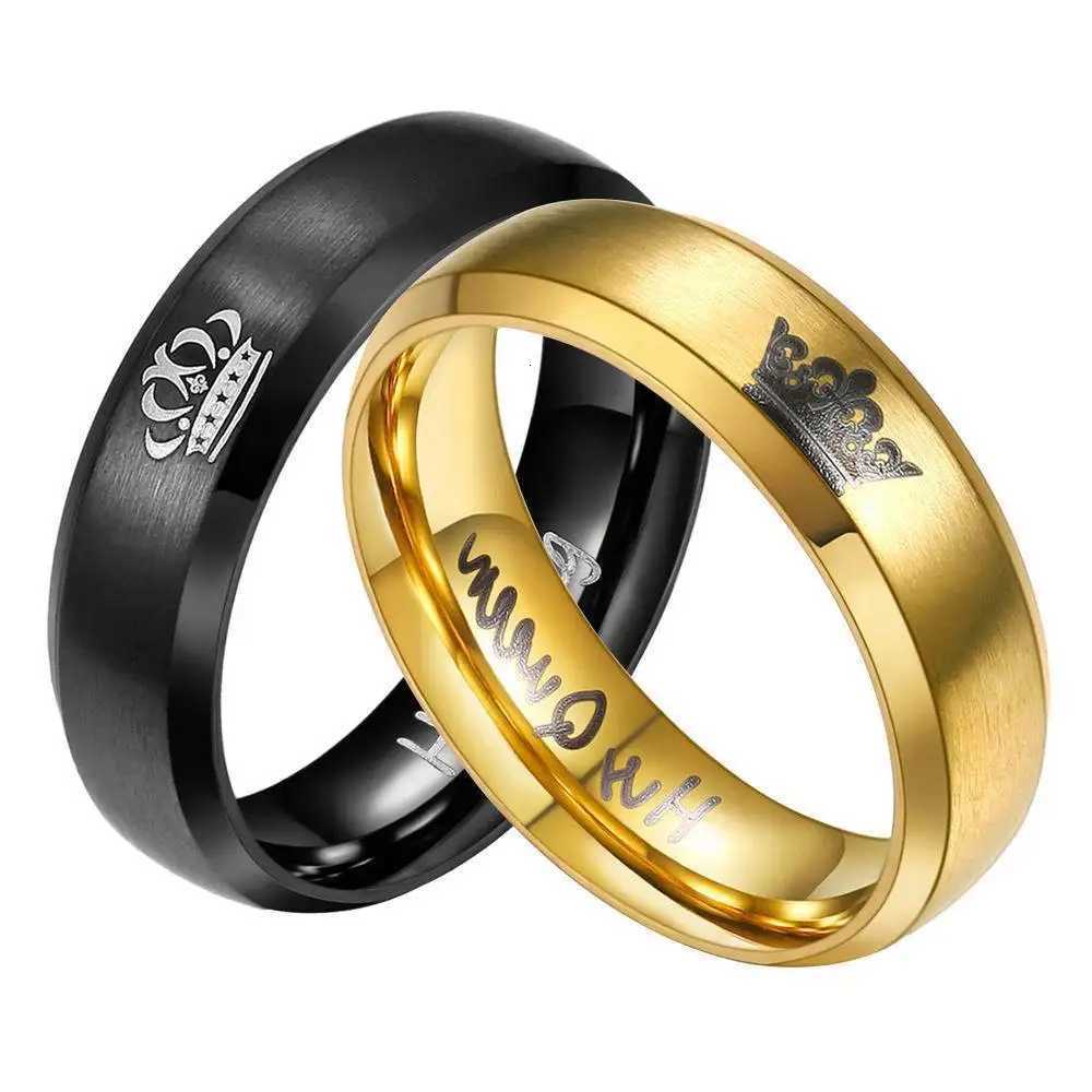 VOJO Fashion Stainless Steel Couple Ring Her King His Queen for Loves Wedding Rings Anniversary Valentines Day Gifts W250819