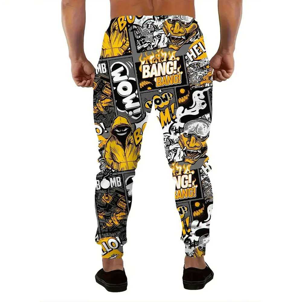 Winter New Thick Warm Pants 2024 New Fashion 3D Flame Print Sweatpants Men Large Size Loose Casual Pocket Drawstring Sweatpants W250819