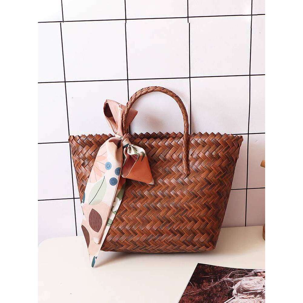 Designer Bag Tote Bag Shoulder Bag Imitation Bag For Women Large Capacity Shoulder Tote Straw Woven Bag Rattan Vegetable Basket Picnic Handheld Shoppi