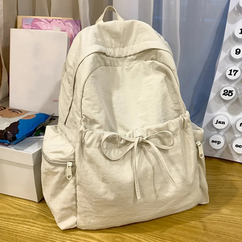 1pcs Womens backpack Drawstring Solid Color Backpacks Womens Soft Solid Color Simple Versatile Backpack250813