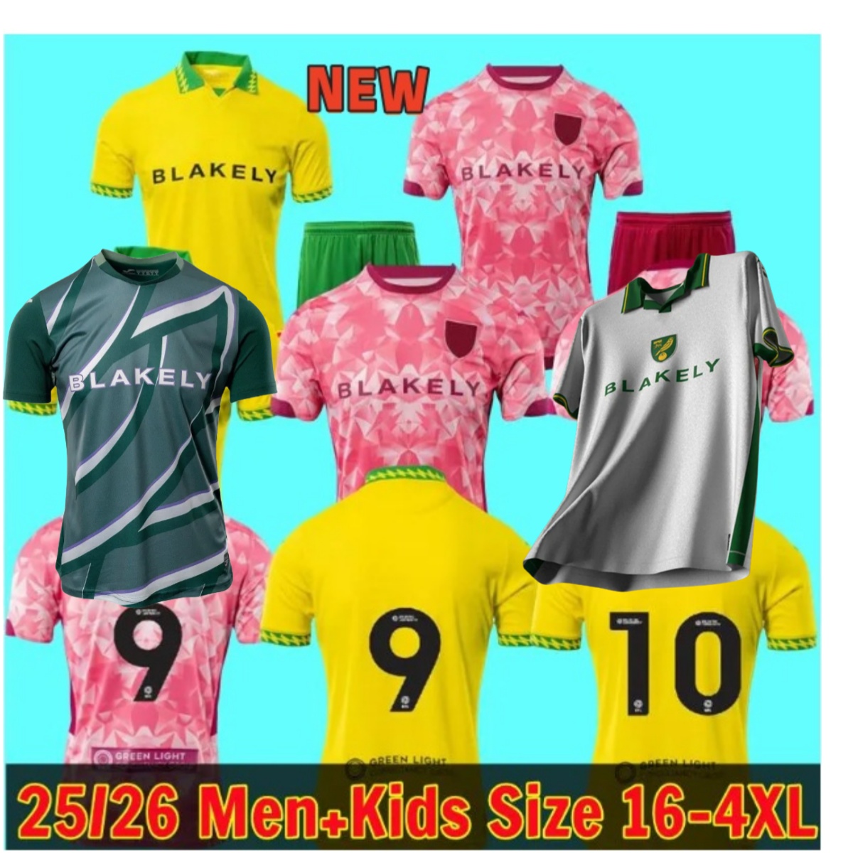25 26 Norwich cities Special Kit soccer jerseys CASSERES DALLINGA CISSOKO 2025 26 Home yellow Away green third maillot de foot SARGENT mens KIDS KITS kit football AAA