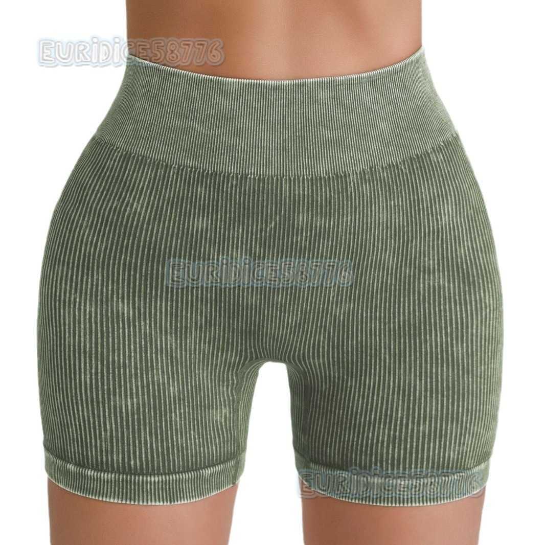 Washed Yoga Pants for Women Summer High Waist Hip Lift Quick-dry Tight Running Fitness Pants Ribbed Solid Color Sports Pants H250819