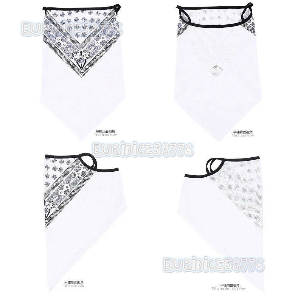 Outdoor Sports Sun Protection Cycling Face Mask Mesh Breathable Cashew Paisley Bandana Black White Face Balaclava Earloops Scarf H250819