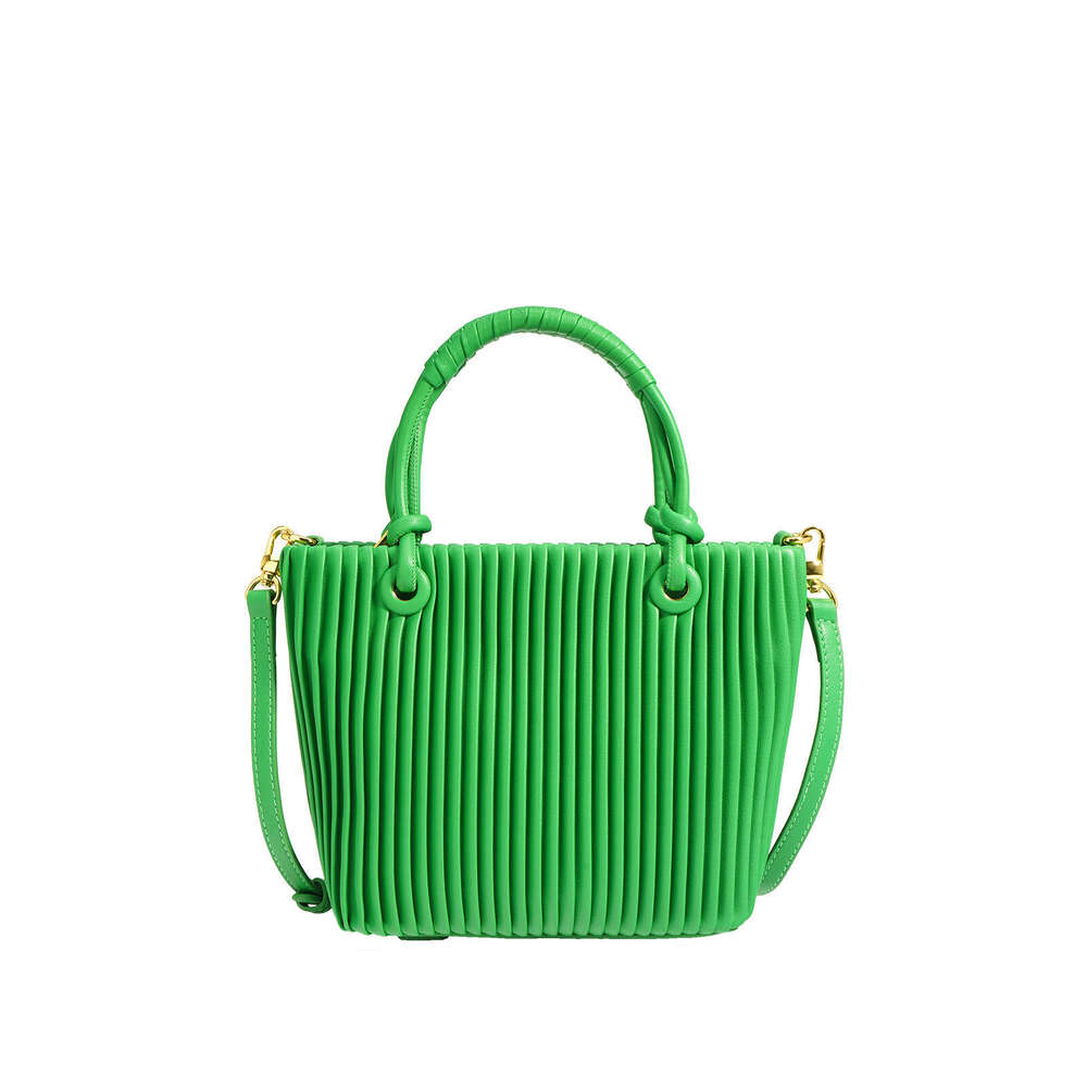 New French Woven Pleated Striped Vertical High Quality Texture Fashion Casual Versatile Handheld Crossbody Bag