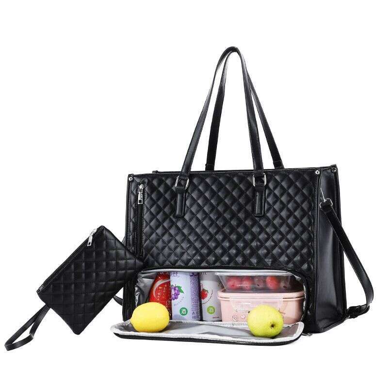 New Capacity Tote Handheld Laptop Storage Office Lunch Box 2-in-1 Shoulder Crossbody Large Bag