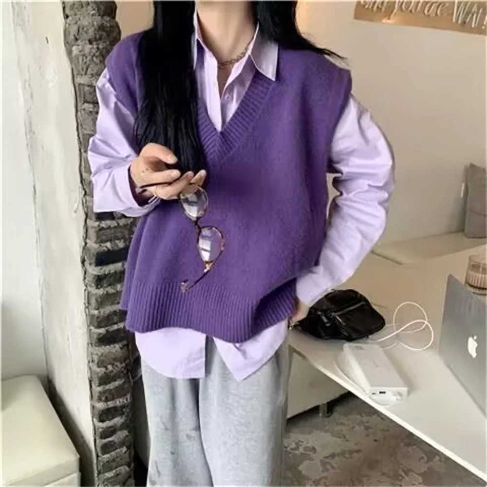 2025 New Sweater Vests Women Knitwear All-match V-neck Preppy New Fashion Style Ele Fes Clothes Womens Clothing XJ250819