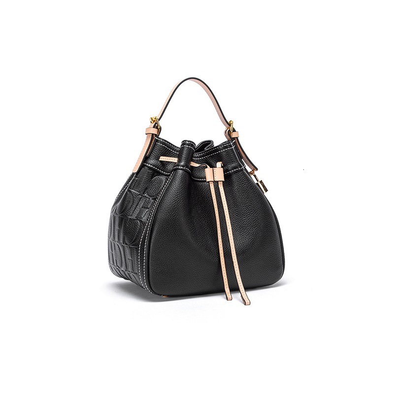 Free Shipping Classic Retro Women's Handbag Fashionable New Style Drawstring Versatile Letter Pressed Plastic Shoulder Crossbody Bag Casual Bucke