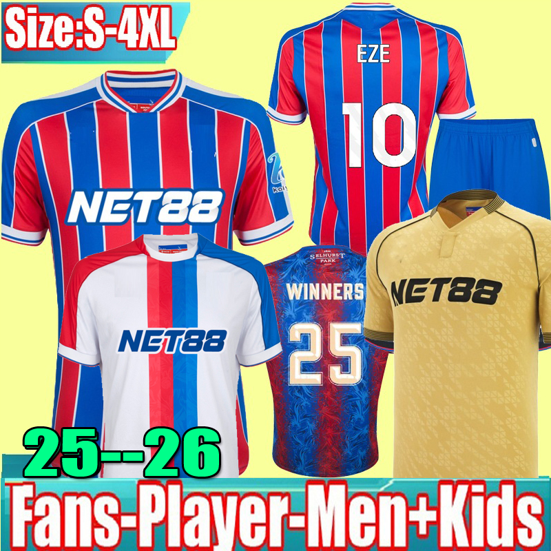 S-4XL 24 25 26 PaLaCes EZE 25 WINNER Soccer Jerseys 2025 2026 KAMADA DOUCOURE GUEHI J.AYEW CrYsTalS MATETA maillots de foot EDOUARD SCHLUPP Men kids kits Football shirts