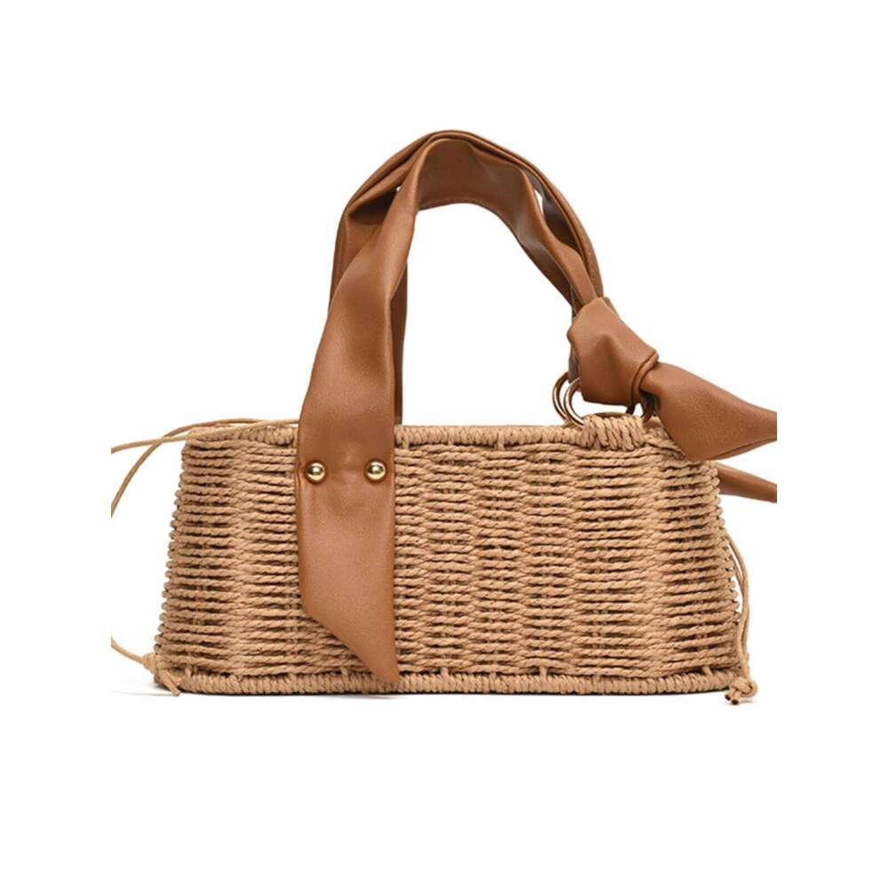 Designer Bag Tote Bag Shoulder Bag Mini Niche Design Handheld Straw For Women New Box Summer Handbag Versatile Simple Small Square Bag
