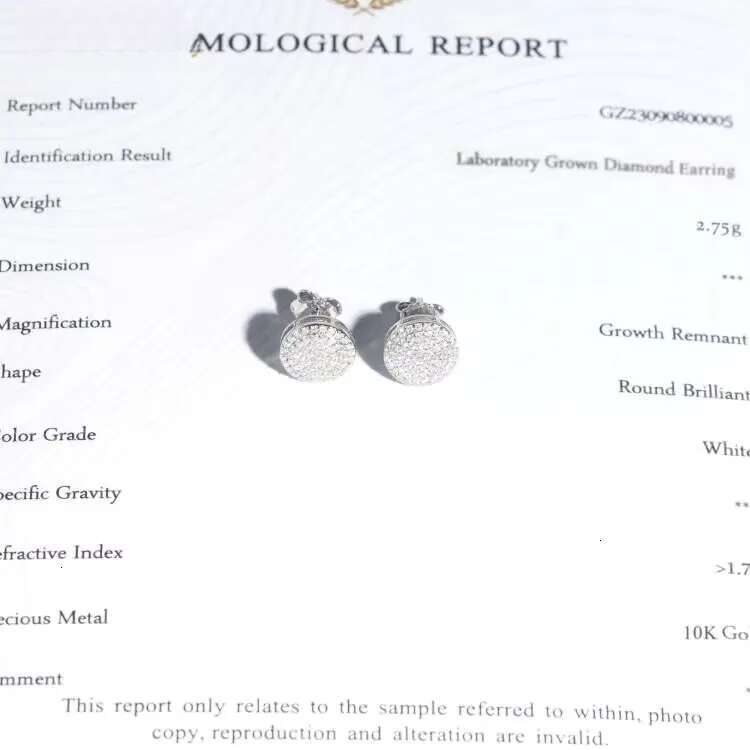 Dropshipping Dias Designs 10K Solid Gold HPHT /Moissanite Lab Grown Dia Stud Earring Fine Jewelry