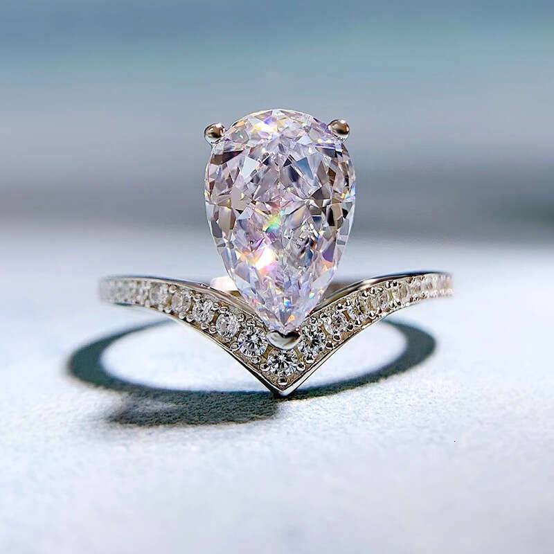 Mujing Jewelry 2023 New S Silver High Carbon Lavender Purple Diamond 7*11 Ring for Women Ins Fashion