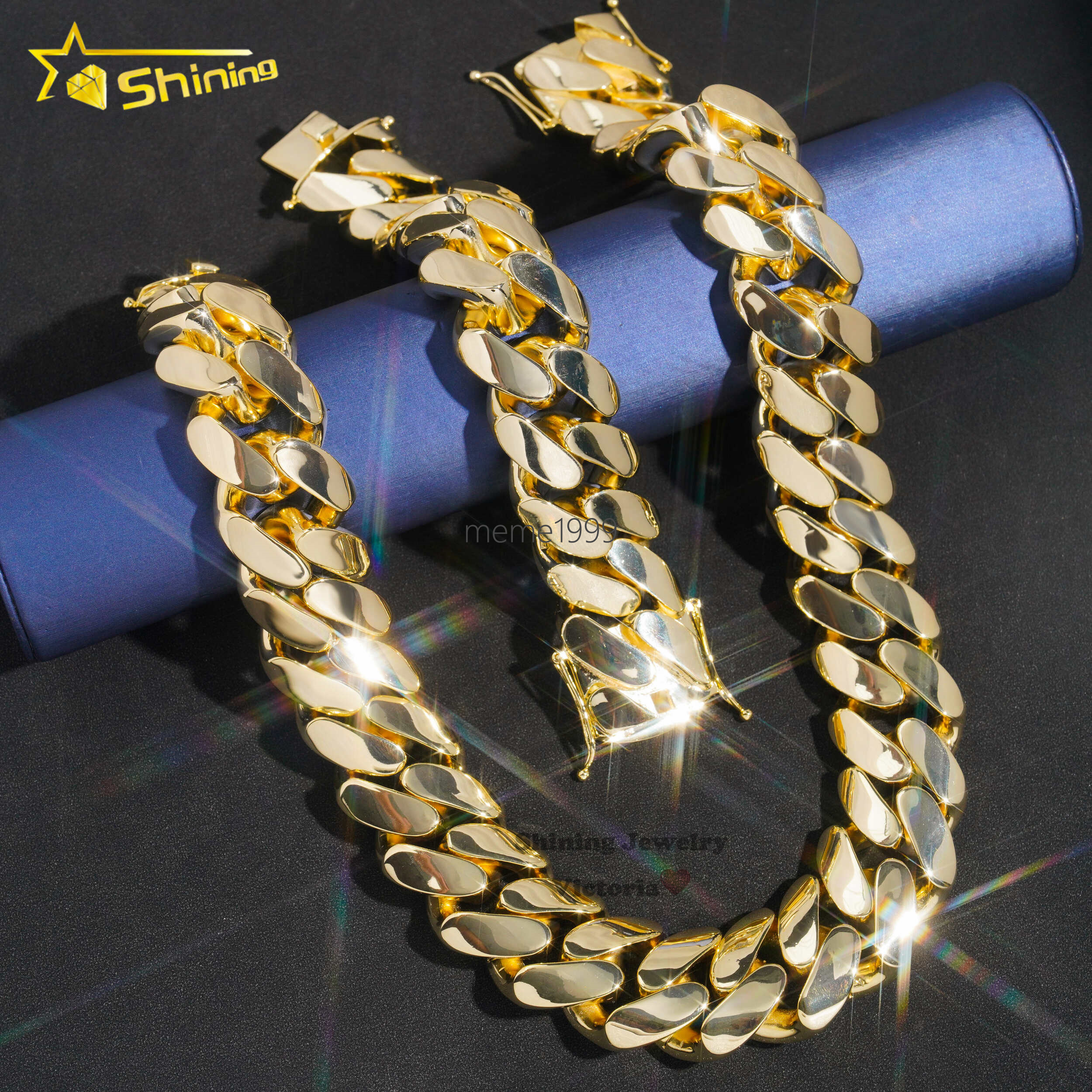 18K Jewelry High Quality Brass Cuban Link Chain 18k Gold Plated 30MM Rapper Cuban Chain for Man Women Necklace