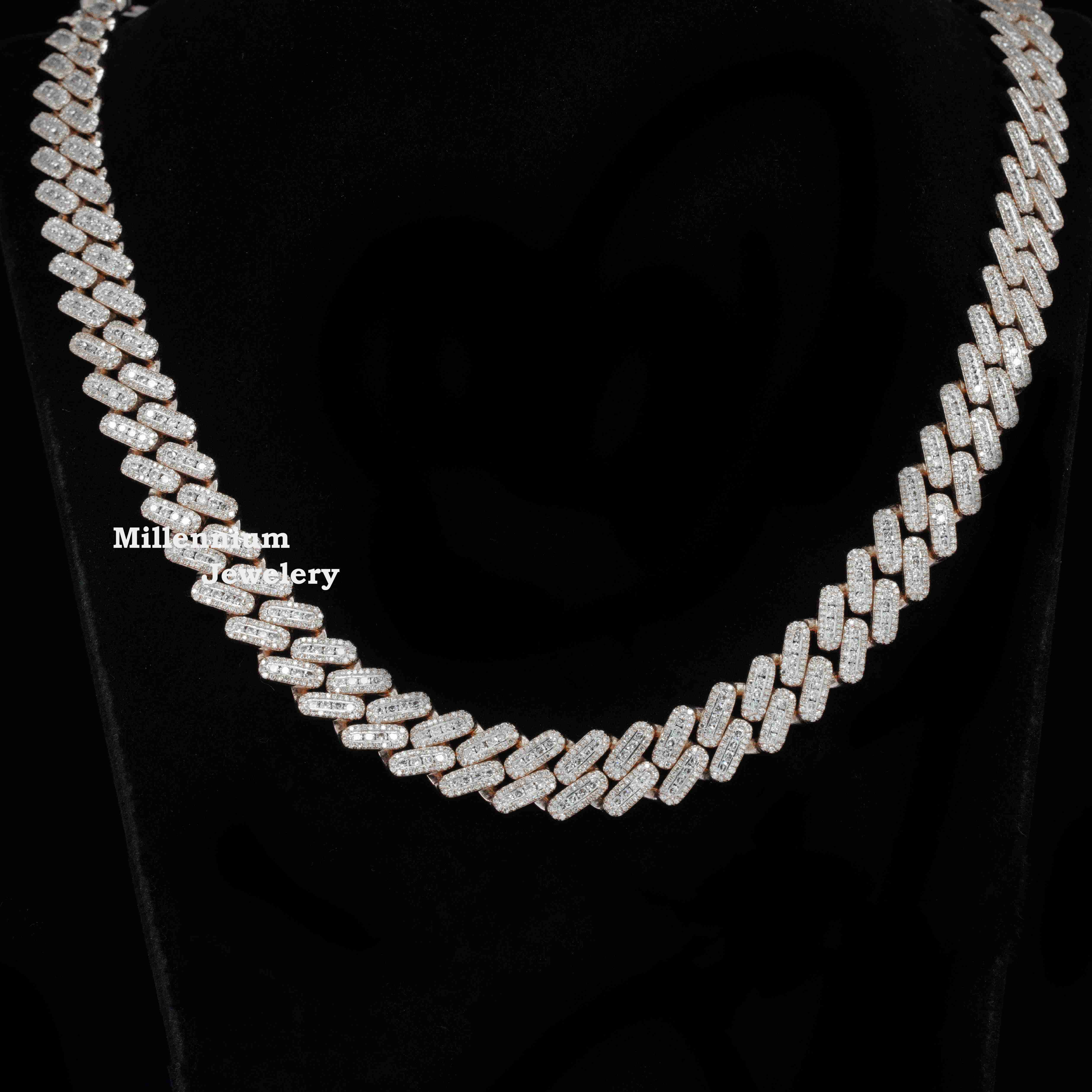 13MM Exceptional 20.73 Ct Moissanite Cuban Chain 18 to 22 Inch Fully Diamond Iced Out Hip Hop Cuban Chain for Men and Women