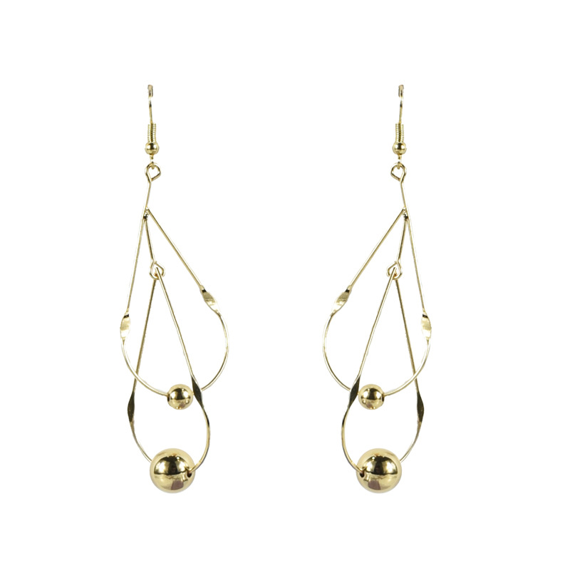 Retro Water Drop-Shaped Earrings with Cross Geometric Layered Design