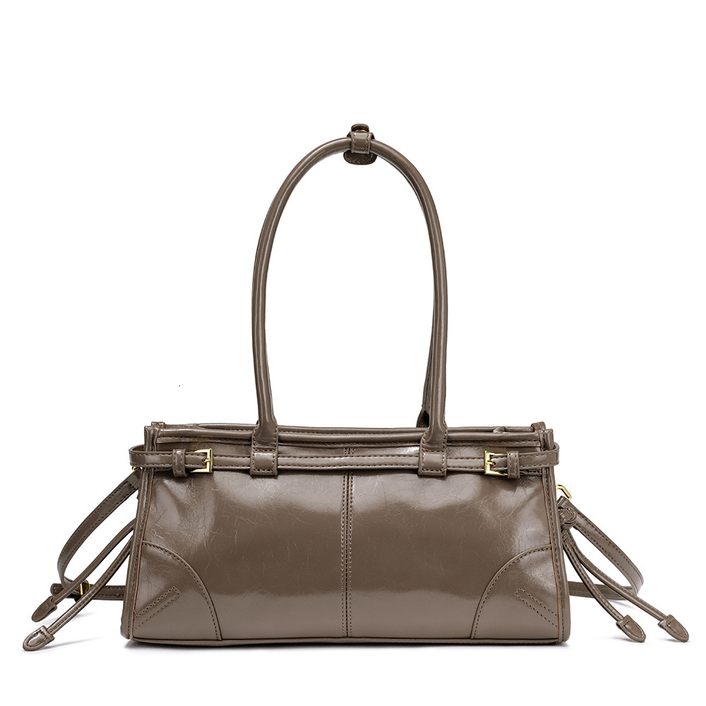 Free shipping designer 25 New Boston Baguette Bag Retro Motorcycle Style Top Layer Oil Wax Leather Women Bag Crossbody Bag Shoulder Bag