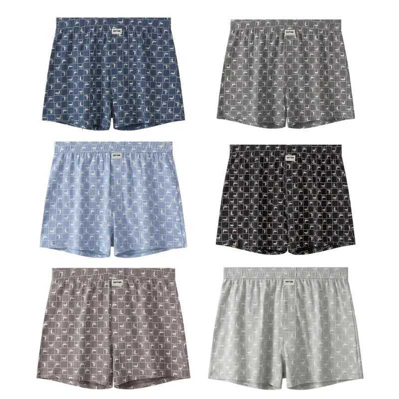 Mens Aro Pants Underwear Fashion Plaid Boxers Cotton Loose Thin Breathable Pants U Convex Pouch Home Pajamas Underpants JLB6369 W250819