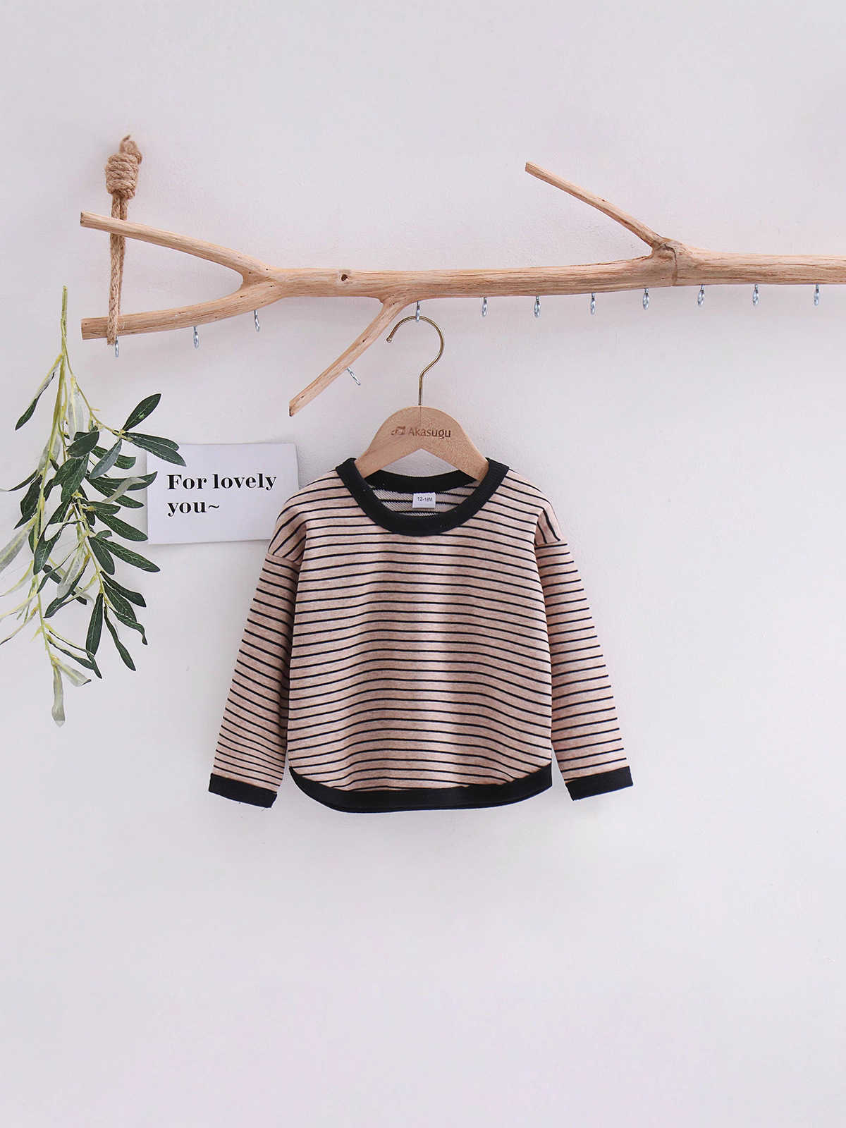 2025 Spring/Autumn New Children's Clothing, Boys' T-Shirts, Korean Version, Girls' Striped Sweatshirt, Loose Long Sleeve Top for Kids L