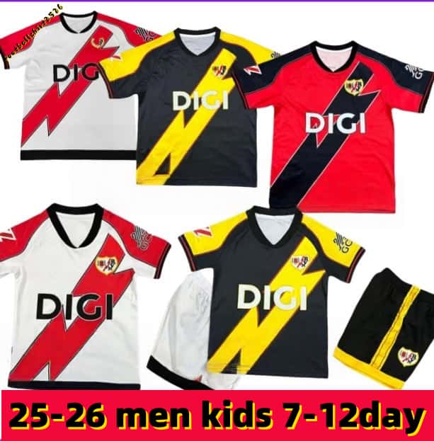 2025 2026 Rayo Vallecano JAMES soccer jerseys 94 95 01 02 Retro FALCAO CAMELLO PALAZON GARCIA SANCHEZ MARTIN TREJO CISS MONTIEL 1994 1995 men kidsKits football shirt