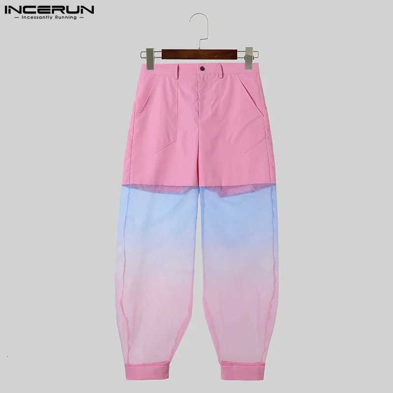 2024 American Style Trousers Mens Fashion Fake Two-piece Tie Dye Pants Casual Clubwear Male Personality Pants S-5XL W250819
