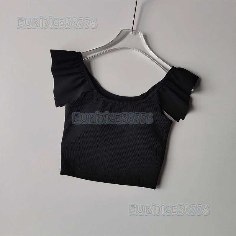 New Short Sleeve Yoga Top with Flying Sleeves Quick-dry Breathable Slimming Short Fitness Wear with Chest Pad Suitable for Outerwear and Pilates H2508