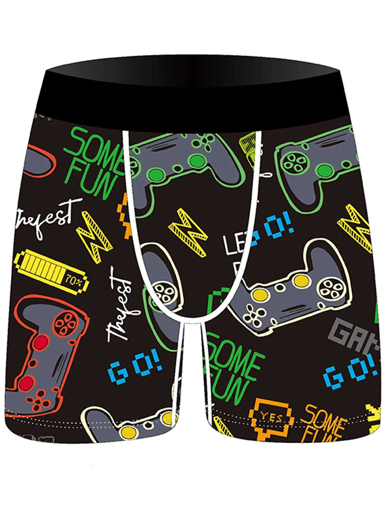 3Pcs Handle Print Fashionable Mens Underwear Casual Youth Sports Shorts Comfortable Breathable Stretch Shorts Underwear W250819