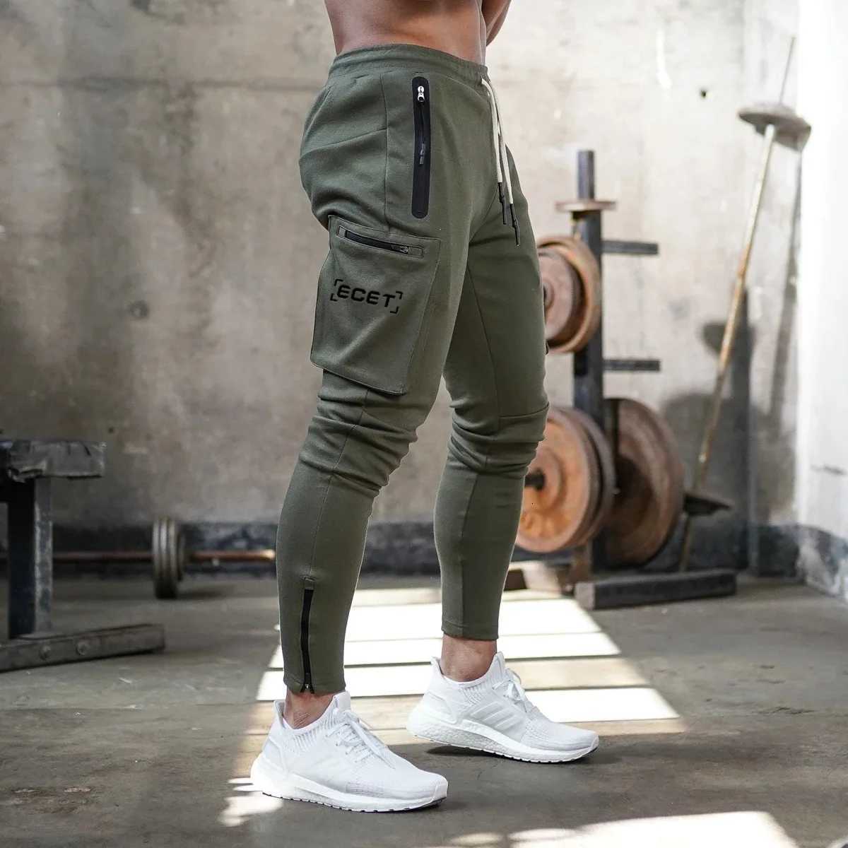 2024 Spring and Autumn New American Sports Mens Solid Color Overalls Outdoor Leisure Fitness Running Training Pants Clothing W250819