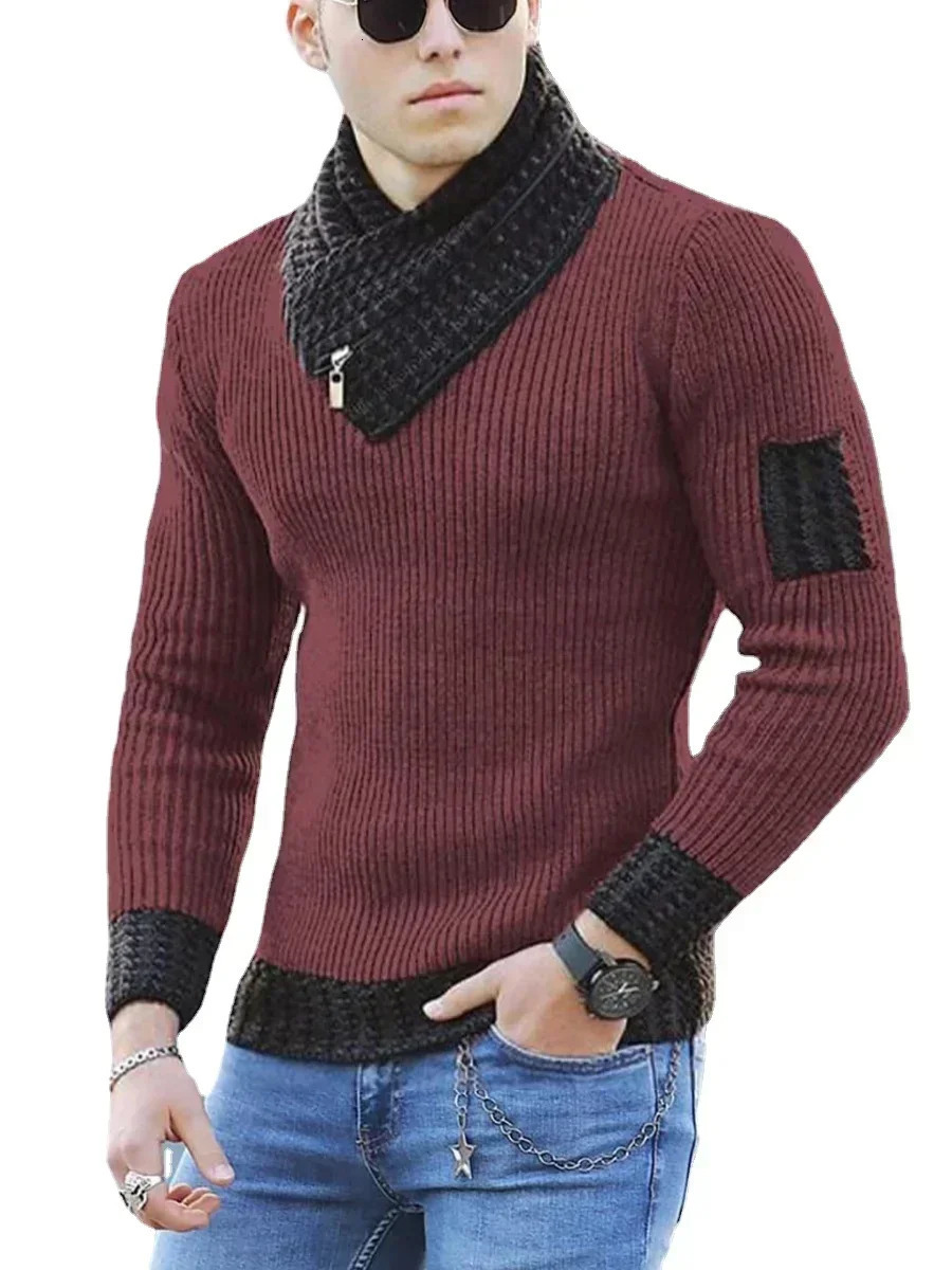 Autumn Winter Men Casual Vintage Knitted Sweater Wool Turtleneck Oversize Korean Warm Cotton Pullovers Sweaters 250819