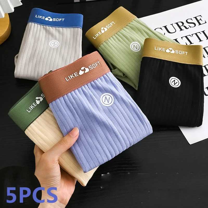 5 Pcs Mens Striped Funny Boxer Shorts Underwear Sexy Underpants Man Male Homme U Convex Shorts Lingerie Boxer Shorts Panties W250819