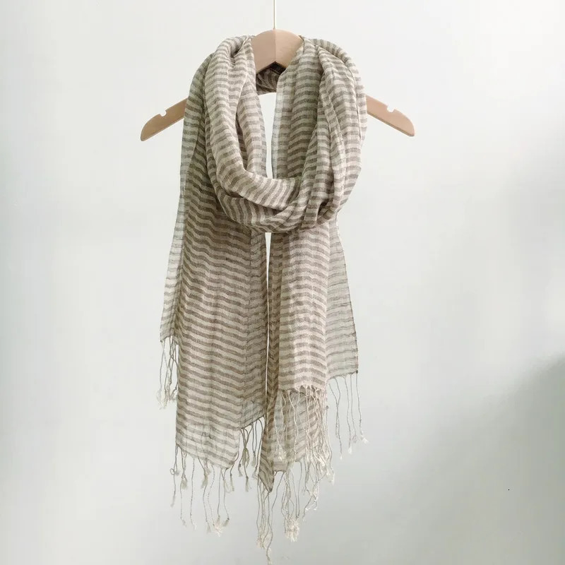 High Quality 100% Linen Scarf Plaid Shawl Four Seasons Scarves Muslim Scarves For Lady 250818