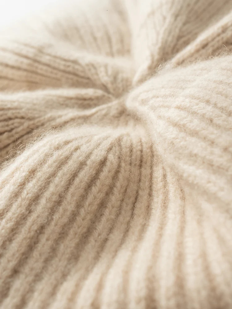 Autumn Winter Hat Women Berets Female Cap 100% Cashmere Hats Beret Elegant Warm Hat Feminine Knit Hat Versatile Headwear 250819