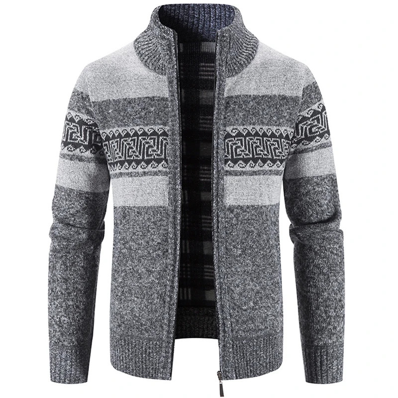 Knitted Cardigan For Men in Autumn and Winter Korean Sweater Stand Collar Joker Casual Coat Mens 250819
