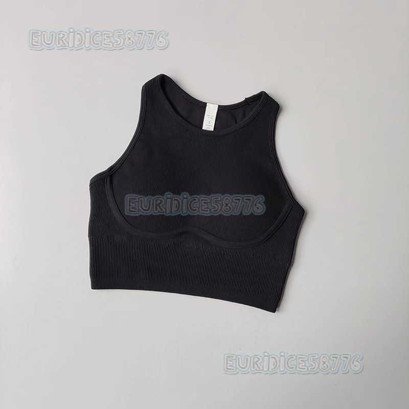 One-piece Running Fitness Sports Vest for Women High-intensity Ribbed Hollow-out Back Shockproof Tight-fitting Yoga Bra H250819