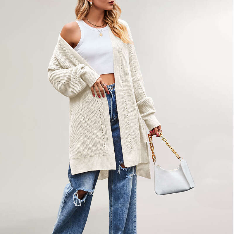 Women's Clothing Winter Autumn New Sweater Solid Color Loose Coat Pocket Knitted Cardigan B5