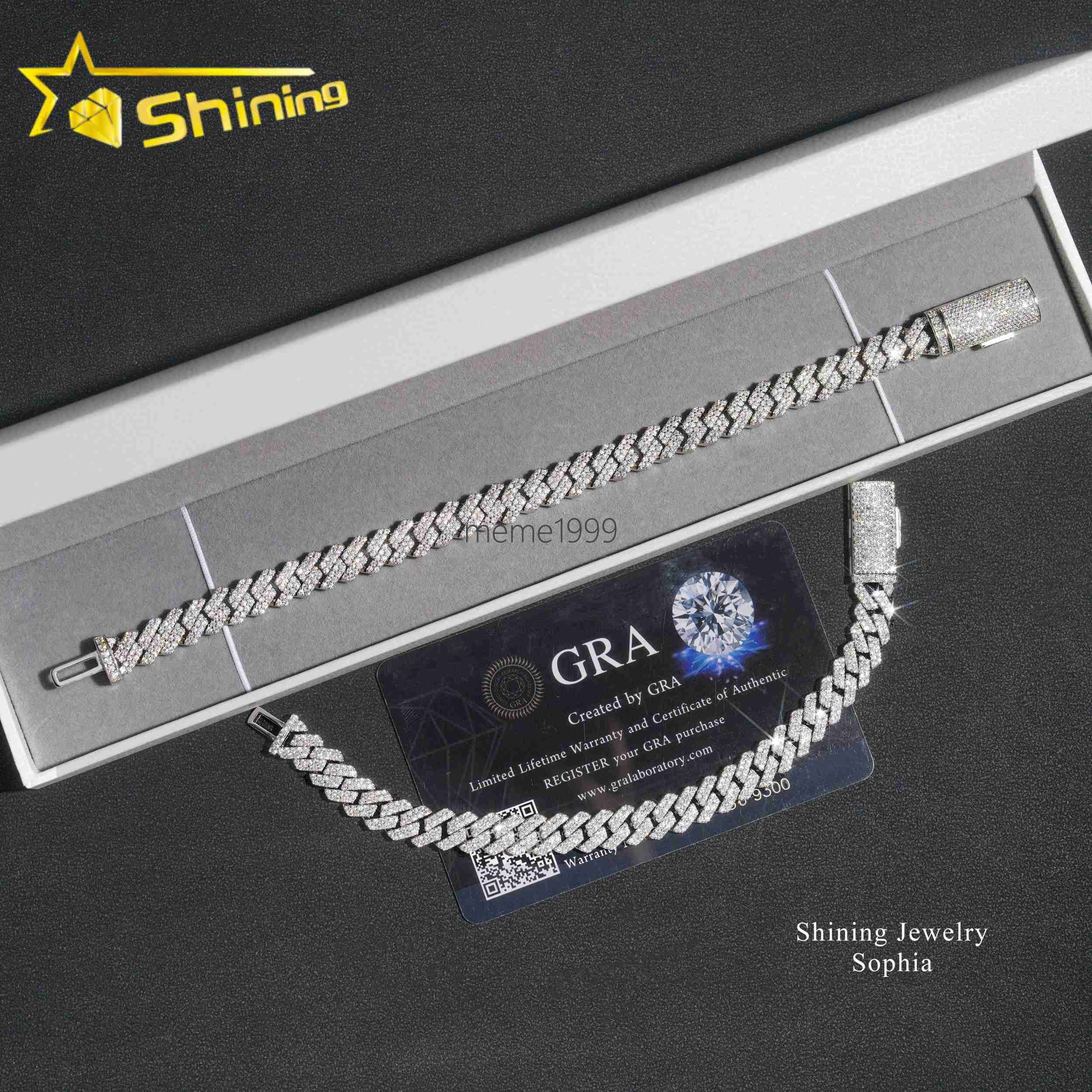 Wholesale Price 8MM Hot Sale Iced Out Hip Hop Fashion Design Rapper Men Jewelry Moissanite Diamond Miami Cuban Link Chain