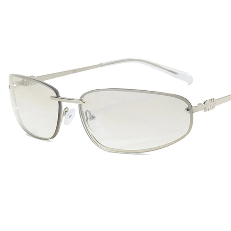Oval Frameless Y2K Sunglasses High-end Styling Punk Sunglasses Outdoor Retro Personality Sunglasses Women 250815