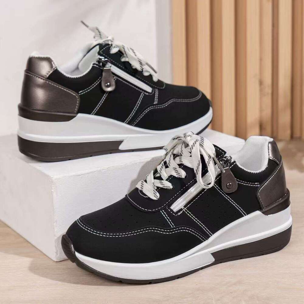 Women's Fashion Versatile 36-43 Large Size Sneakers New Wedge Thick Sole Casual Shoes