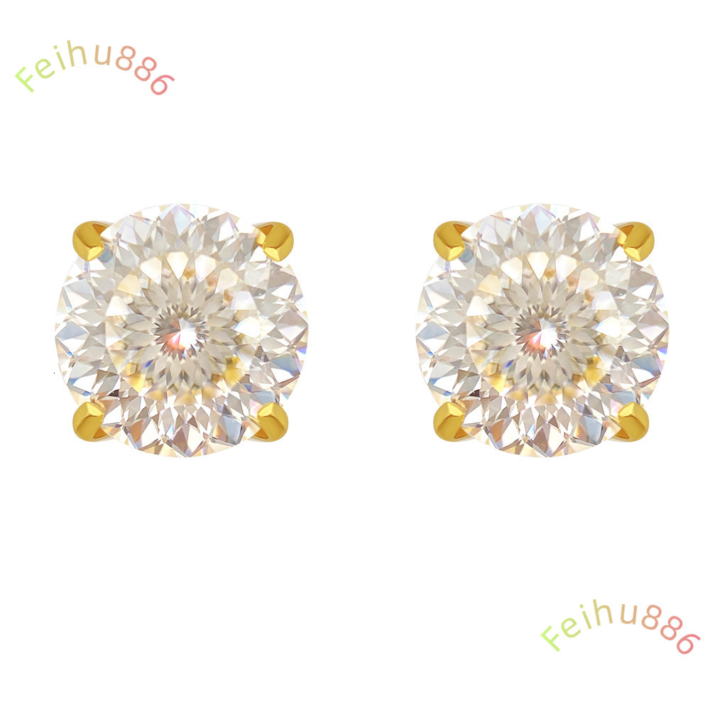 Portuguese Cut Moissanite Earrings 925 Sterling Silver White VVS Stud Moissanite 14K Planted Earring Fine Jewelry