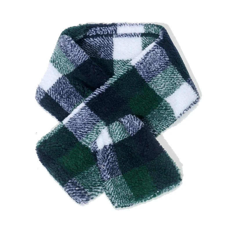 FOXMOTHER Winter Panama British Style Outdoor Lamb Warm Thicken Fluffy Green Tartan Plaid Bucket Hats For Men 250819