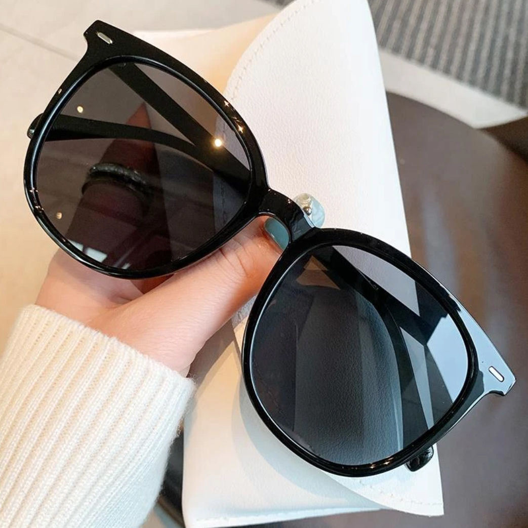 2025 New Oval With Rice Nails Large Frame Sunglasses For Men And Women Same Style For UV Protection Korean Sunglasses For Women