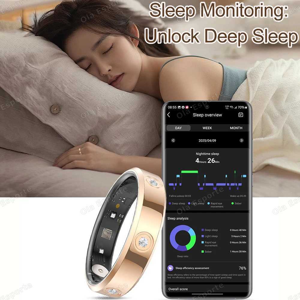 2025 Smart Ring Women Men Super Narrow 6.3mm Heart Rate Health Stress Measurement Monitor IP68 Waterproof Fashion Sports Rings W250819