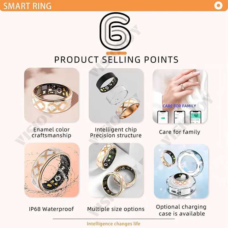 2025 New Smart Ring For Xiaomi Samsung Ring Women You Heart Rate Blood Pressure Sleep Monitoring Waterproof Women Smart Ring W250819