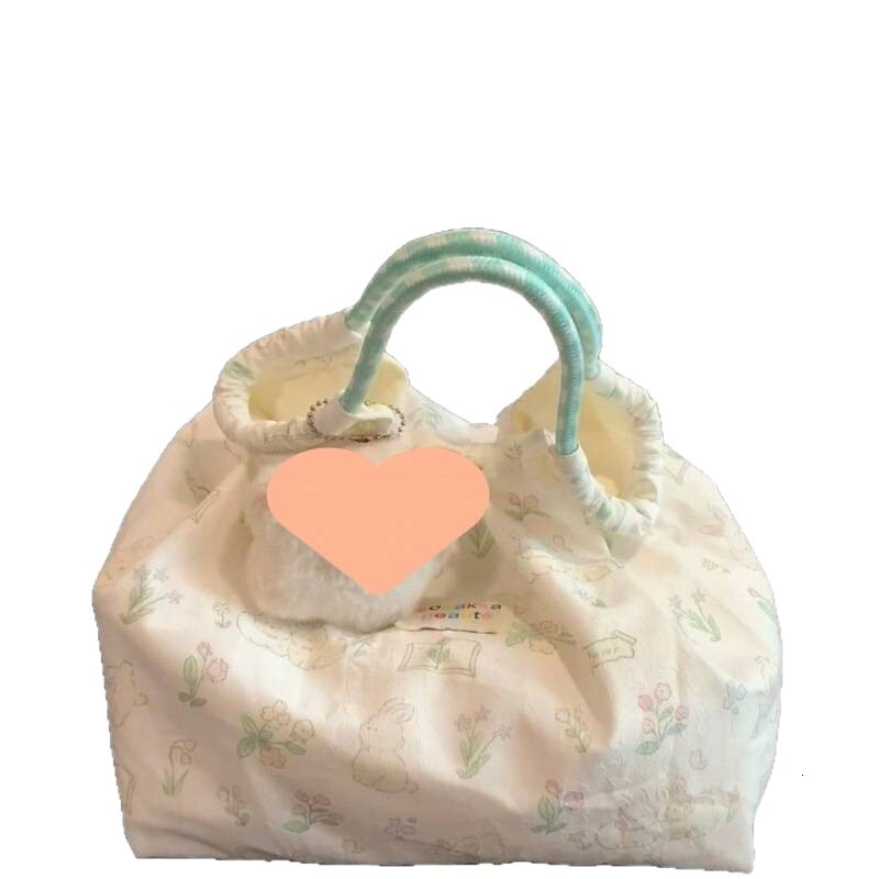 2025 Autumn New Large Capacity Commuter Bag Cartoon Rabbit Handbag Korean Female Student Shoulder Bag Cute Canvas Bag Women's Crossbody Bag Desig